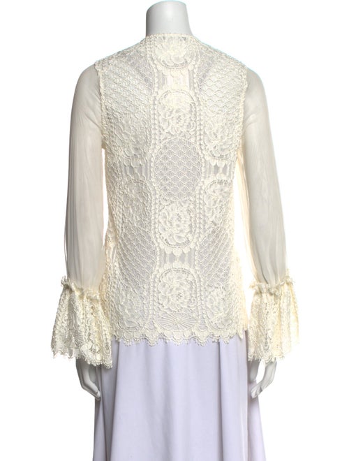 Alexis Lace Pattern Crew Neck Blouse