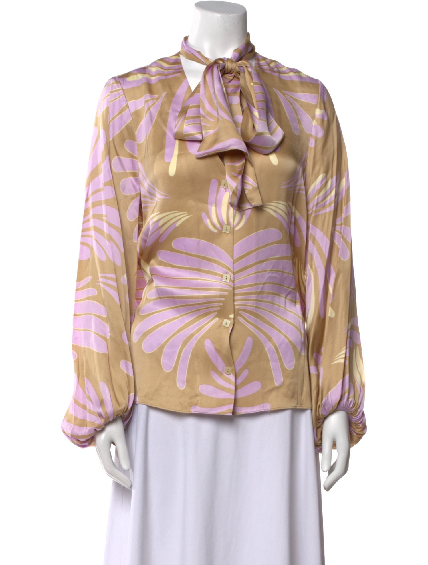 Alexis Printed Mock Neck Blouse w/ Tags