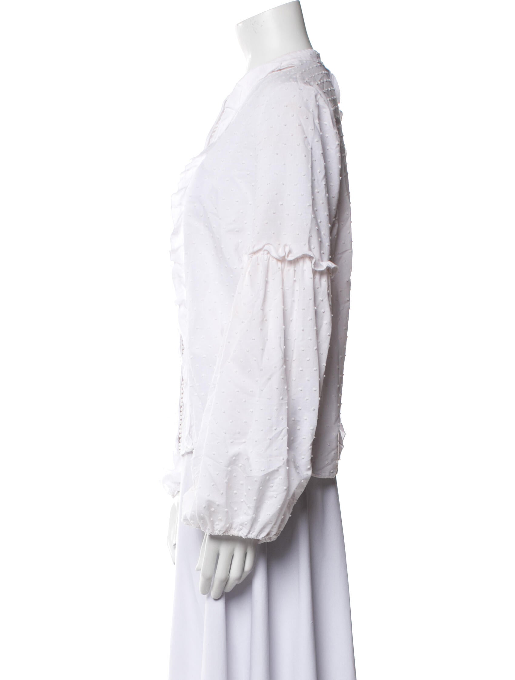 Alexis Mock Neck Long Sleeve Button-Up Top