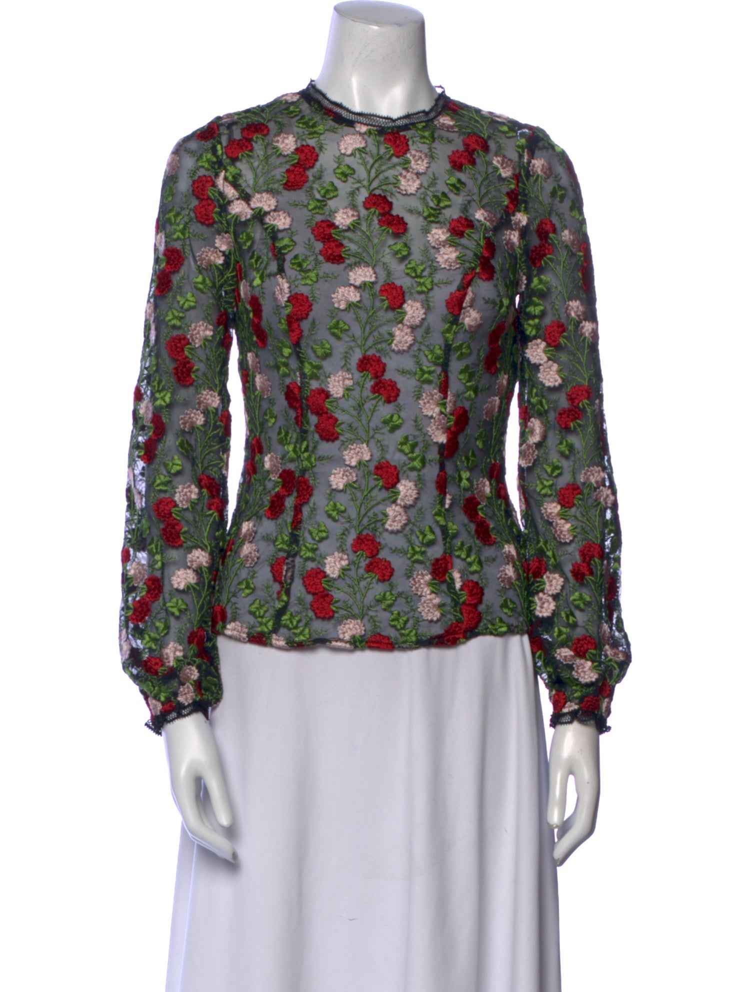 Alexis Floral Print Crew Neck Blouse