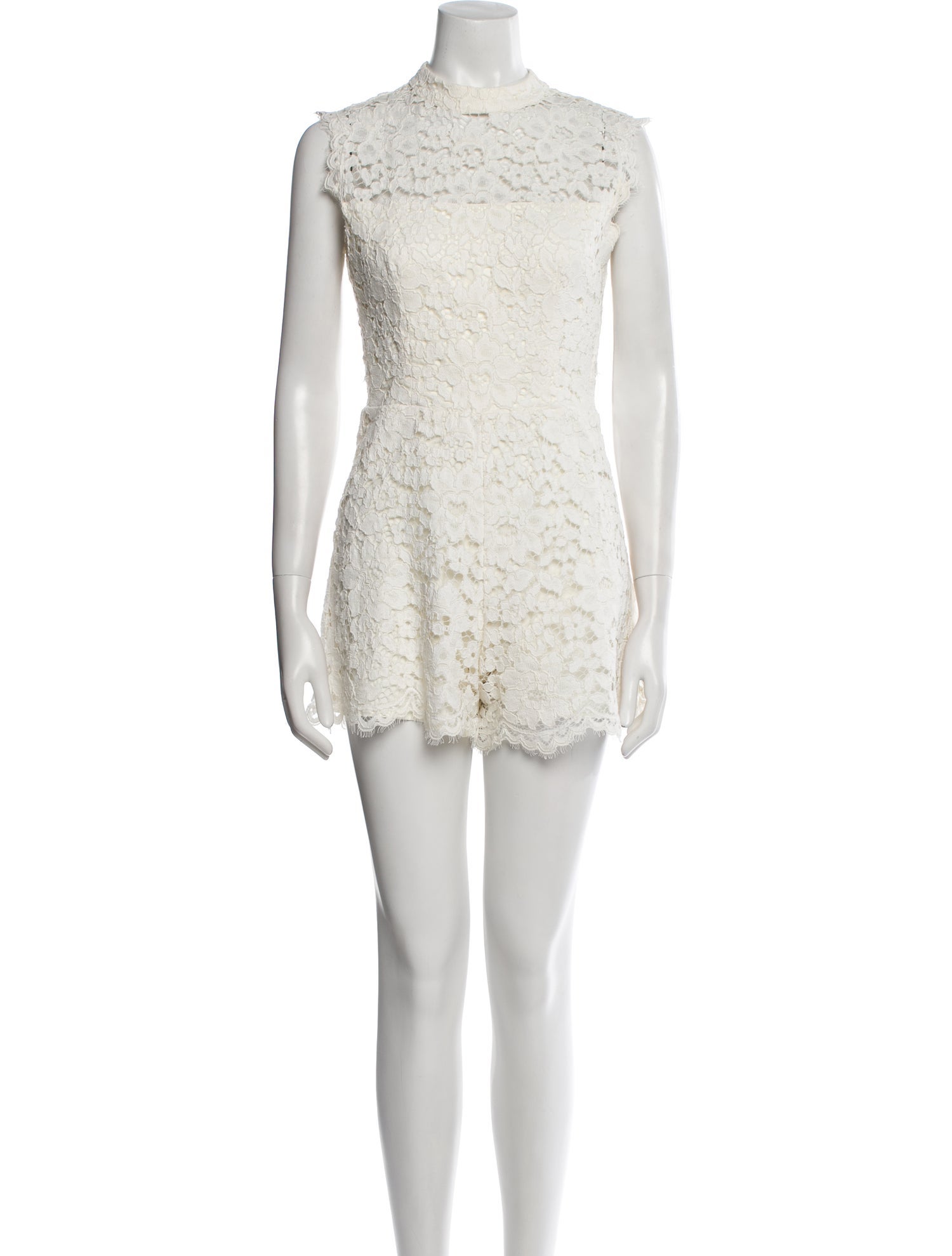 Alexis Lace Pattern Mock Neck Romper