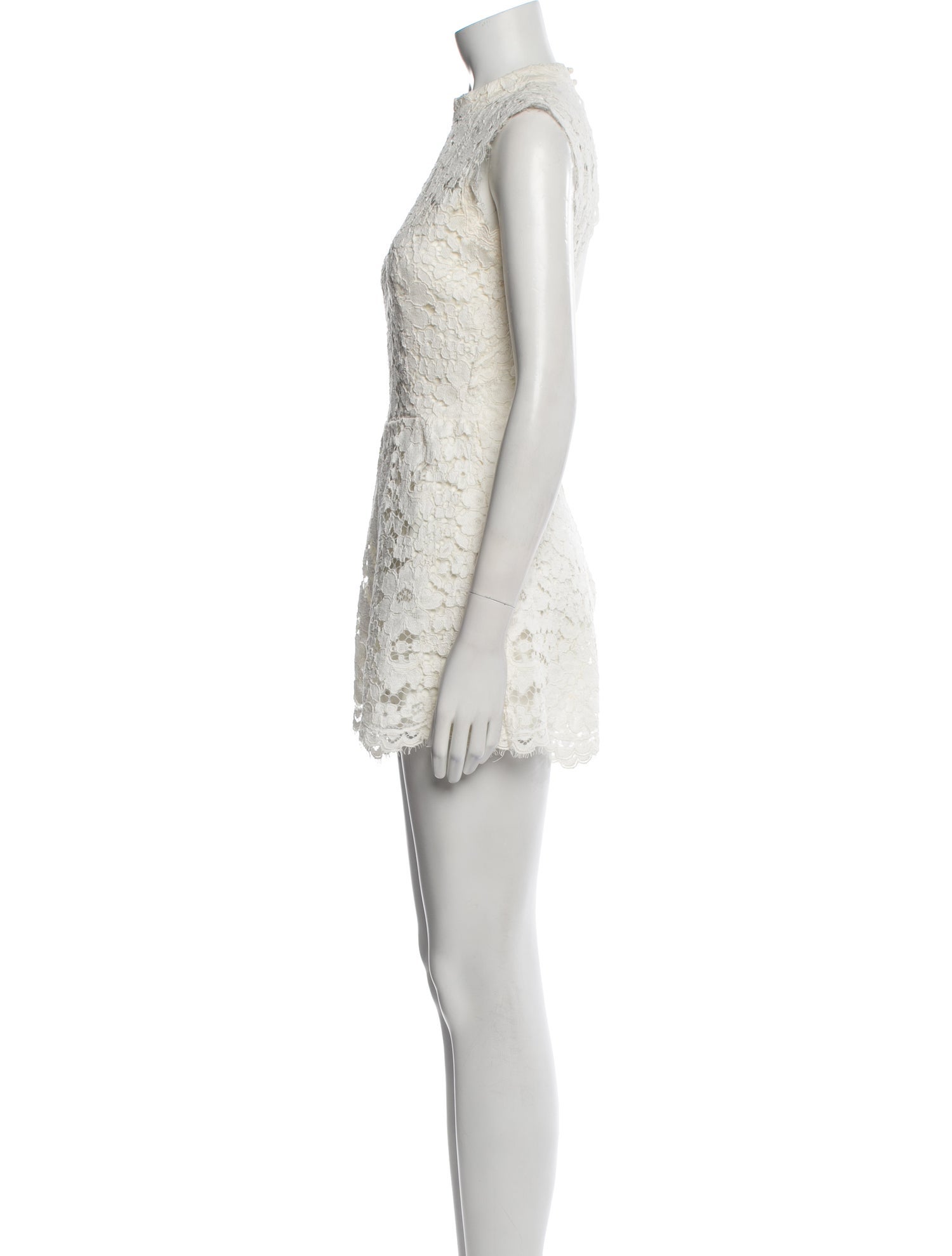 Alexis Lace Pattern Mock Neck Romper