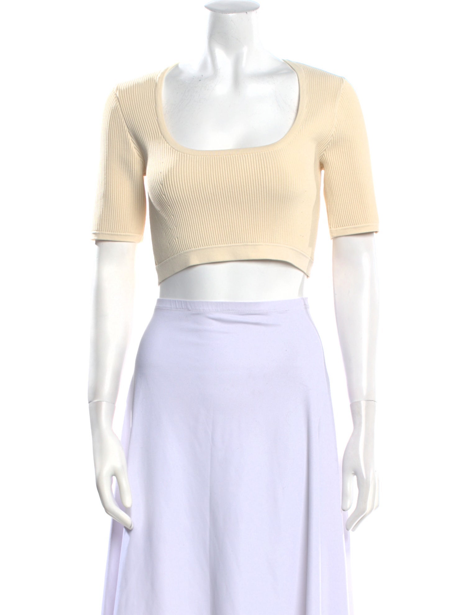 Alexis Square Neckline Short Sleeve Crop Top w/ Tags