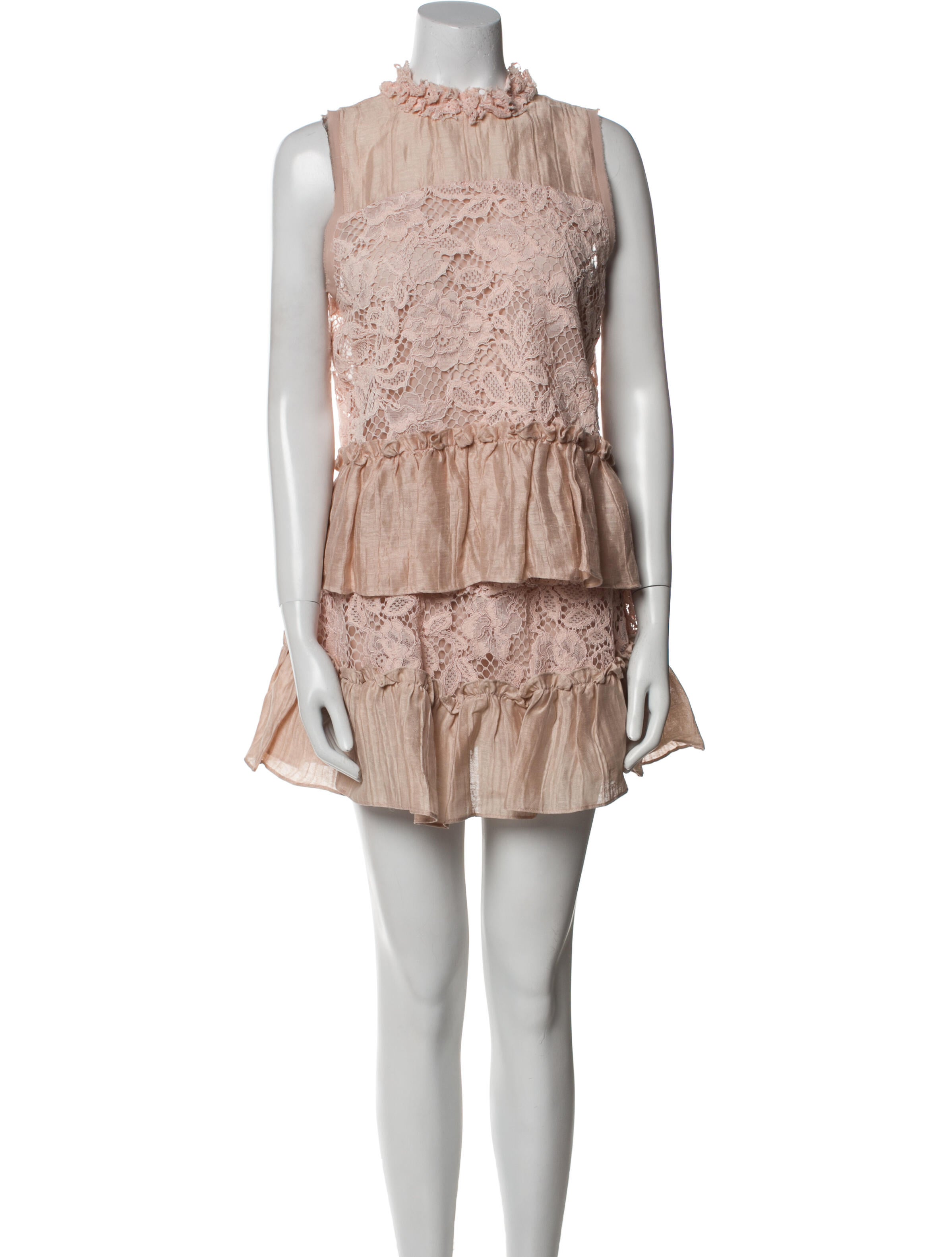 Alexis Lace Pattern Ruffle Embellishment Skirt Set