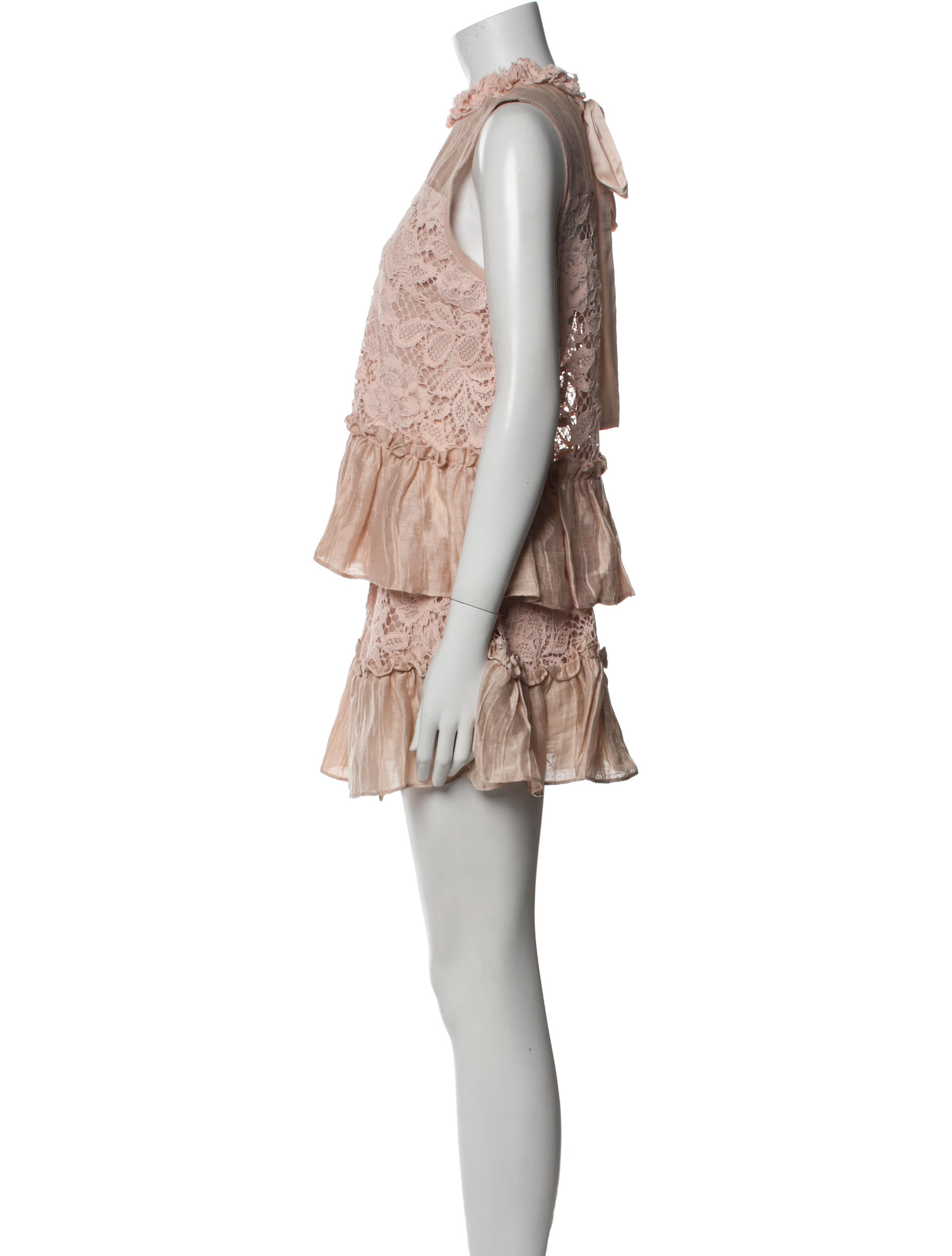 Alexis Lace Pattern Ruffle Embellishment Skirt Set