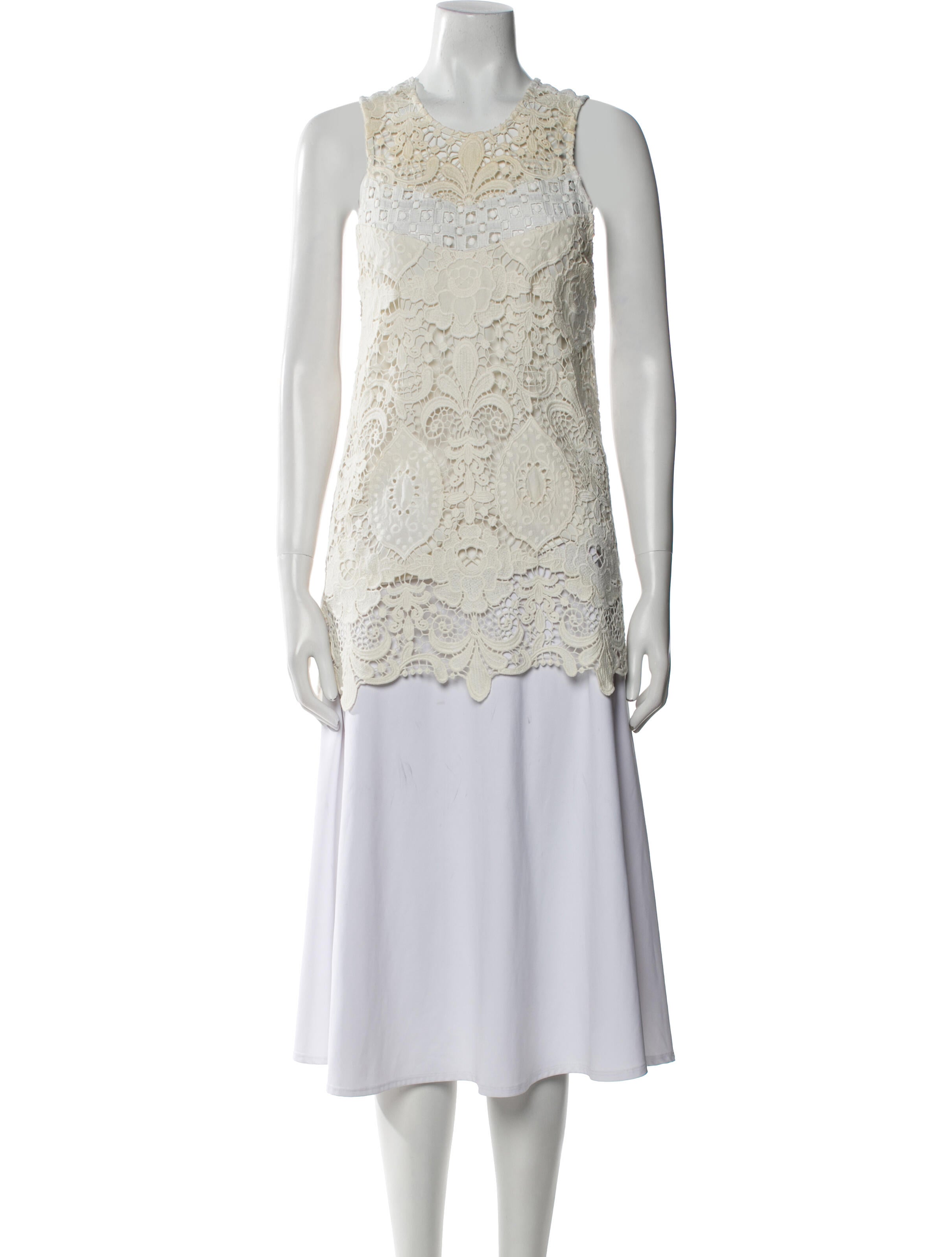 Alexis Lace Pattern Crew Neck Tunic