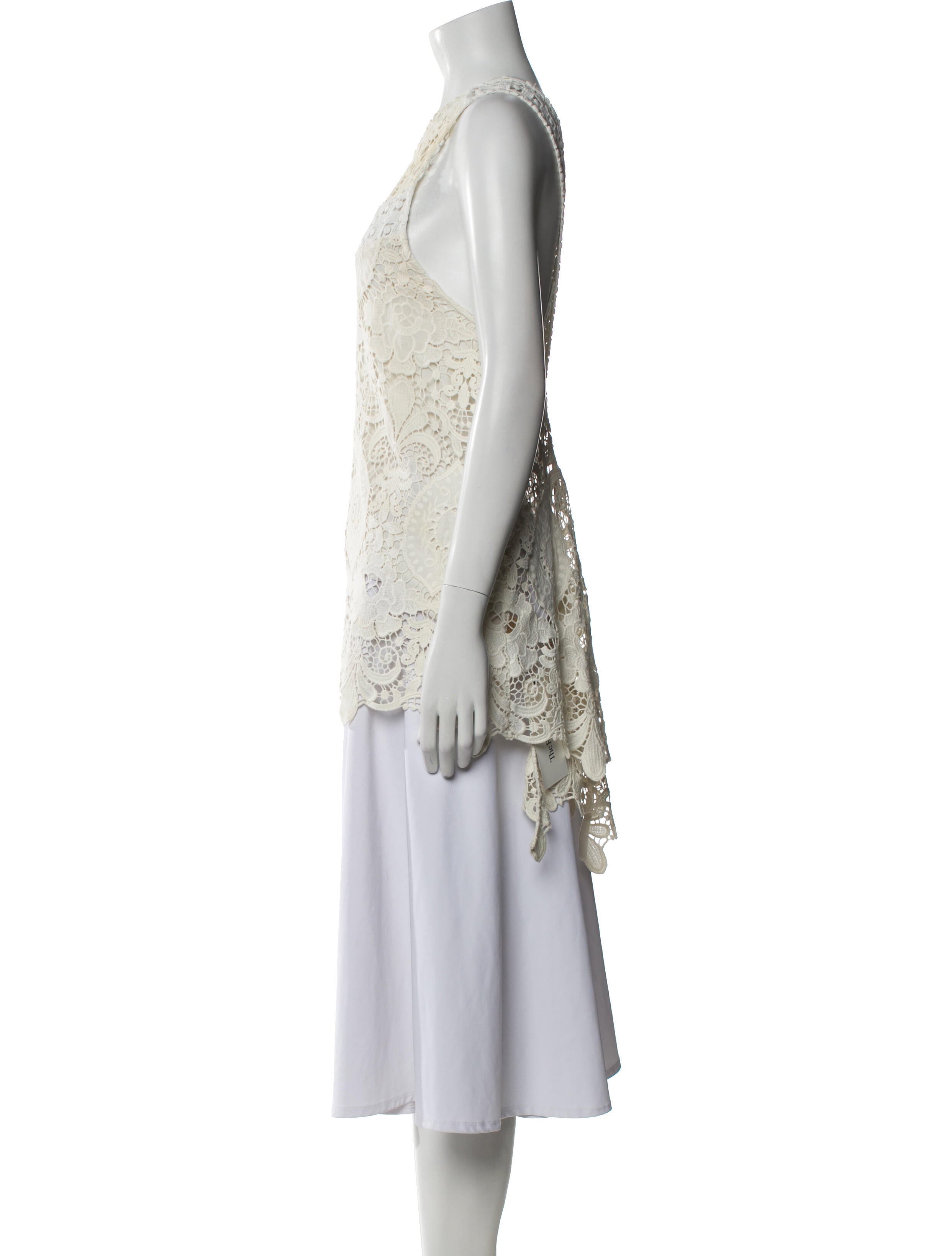 Alexis Lace Pattern Crew Neck Tunic