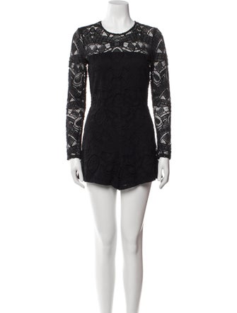 Alexis Lace Pattern Crew Neck Romper