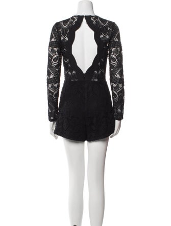 Alexis Lace Pattern Crew Neck Romper