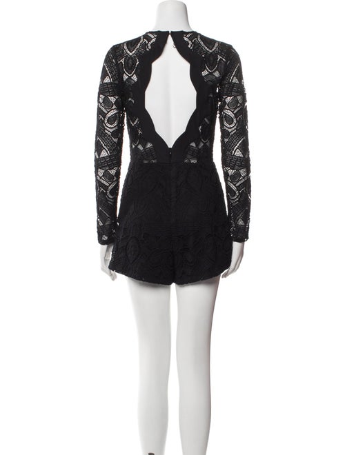 Alexis Lace Pattern Crew Neck Romper