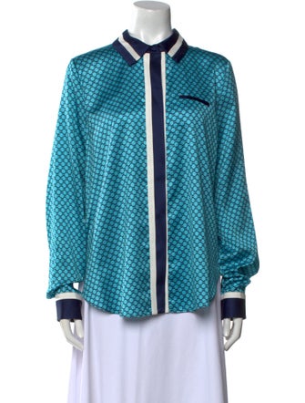 Alexis Printed Long Sleeve Button-Up Top