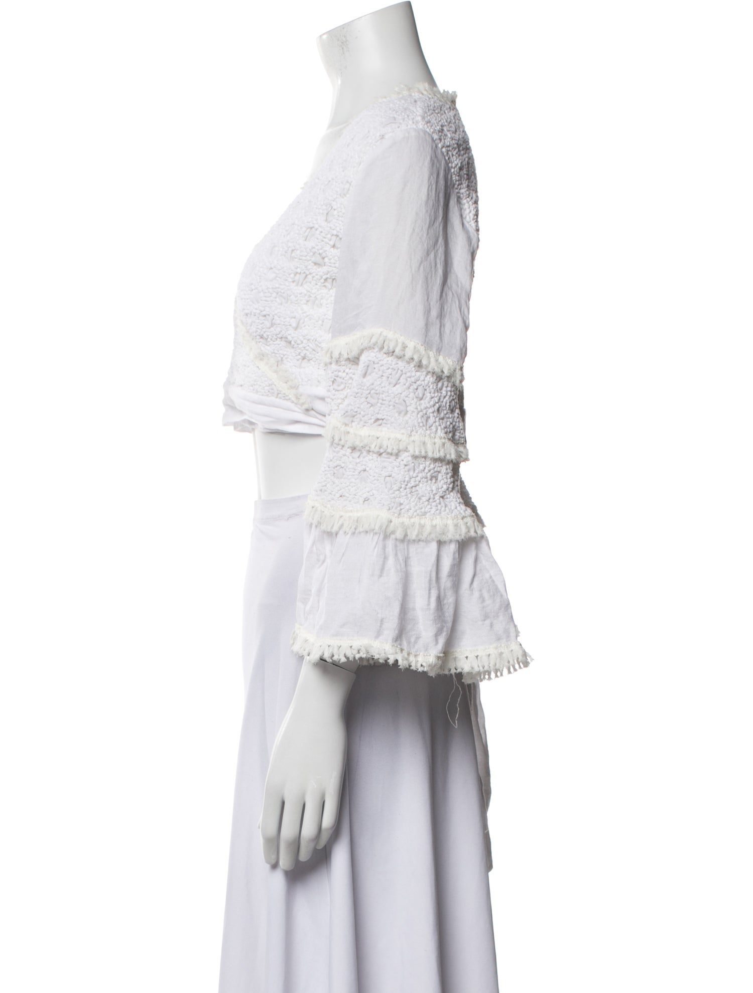 Alexis V-Neck Three-Quarter Sleeve Crop Top