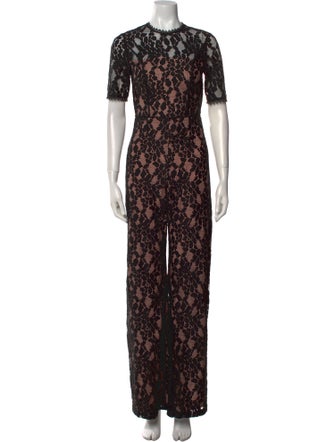 Alexis Lace Pattern Crew Neck Jumpsuit