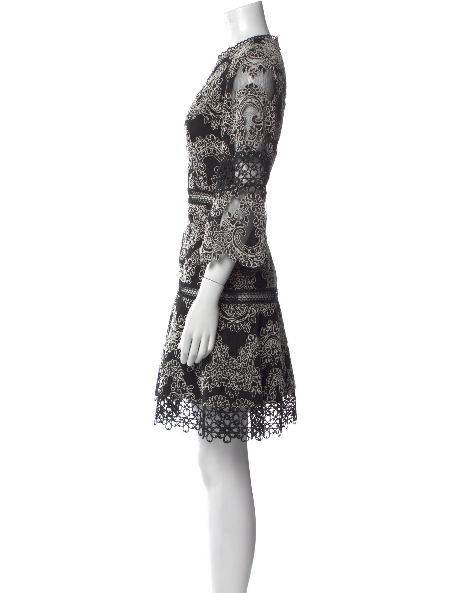 Alexis Lace Pattern Knee-Length Dress
