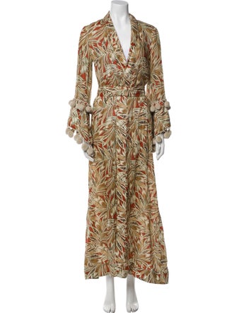Alexis Printed Pom-Pom Embellishments Robe