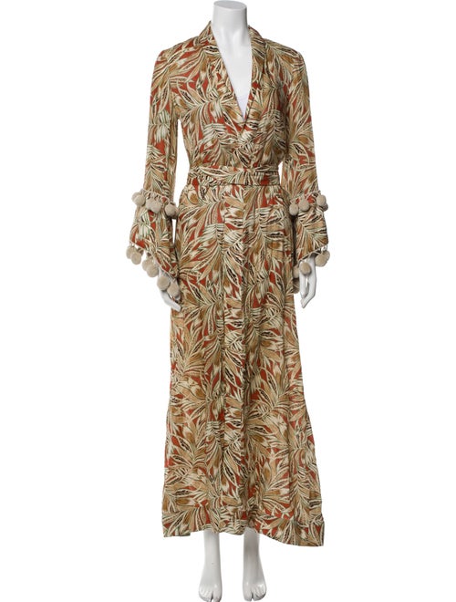 Alexis Printed Pom-Pom Embellishments Robe