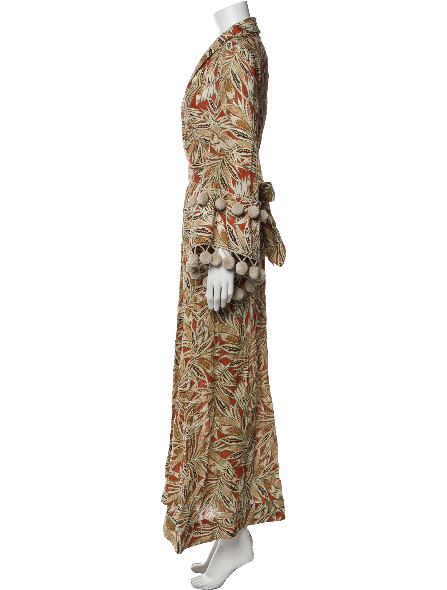 Alexis Printed Pom-Pom Embellishments Robe