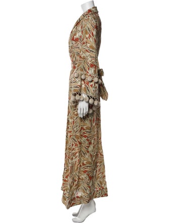 Alexis Printed Pom-Pom Embellishments Robe
