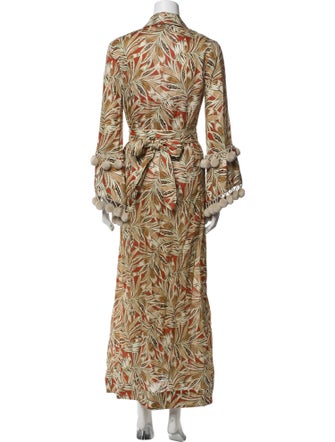 Alexis Printed Pom-Pom Embellishments Robe