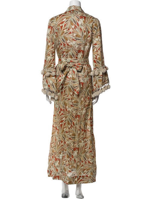 Alexis Printed Pom-Pom Embellishments Robe