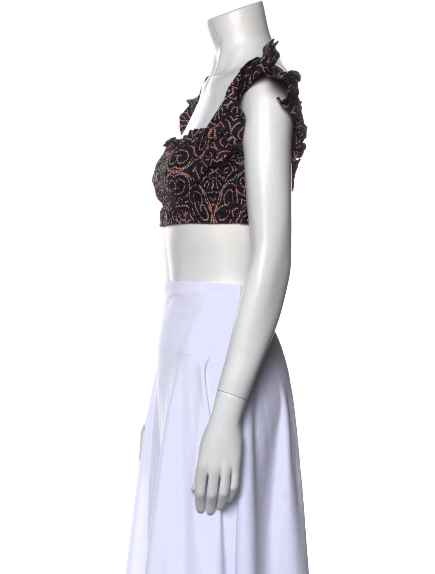 Alexis Linen Printed Crop Top