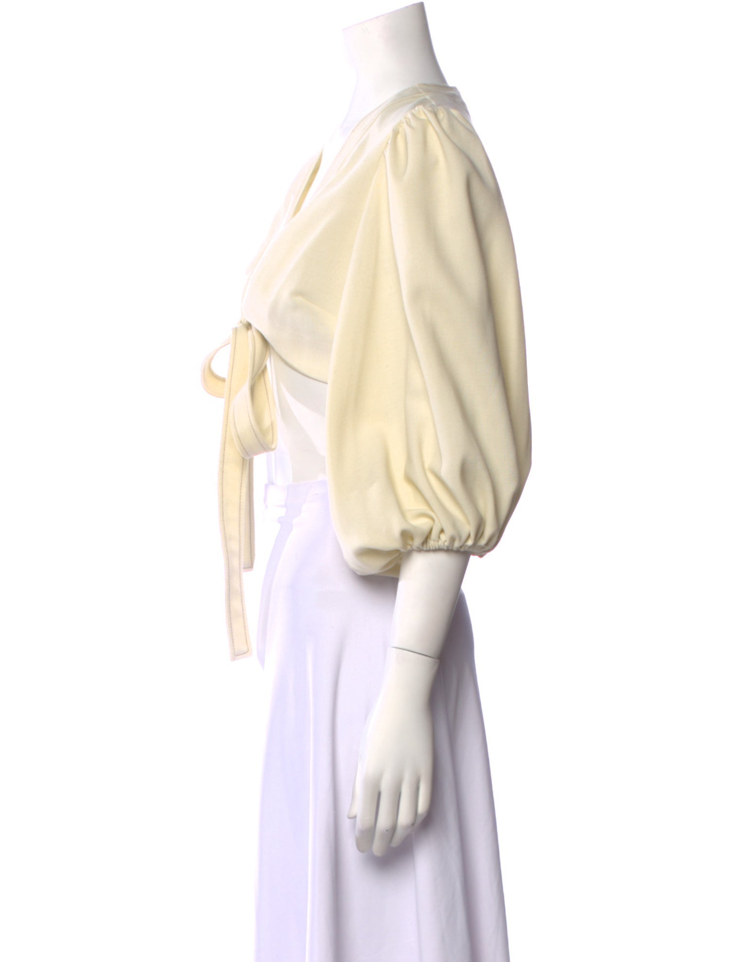 Alexis V-Neck Three-Quarter Sleeve Crop Top