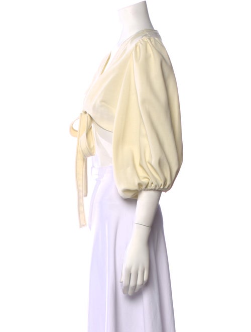 Alexis V-Neck Three-Quarter Sleeve Crop Top