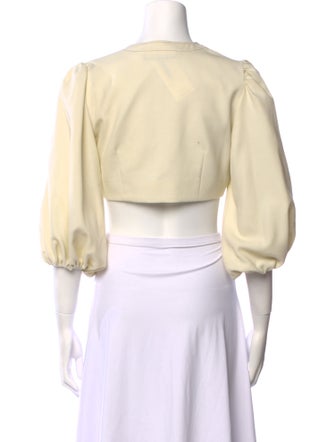 Alexis V-Neck Three-Quarter Sleeve Crop Top