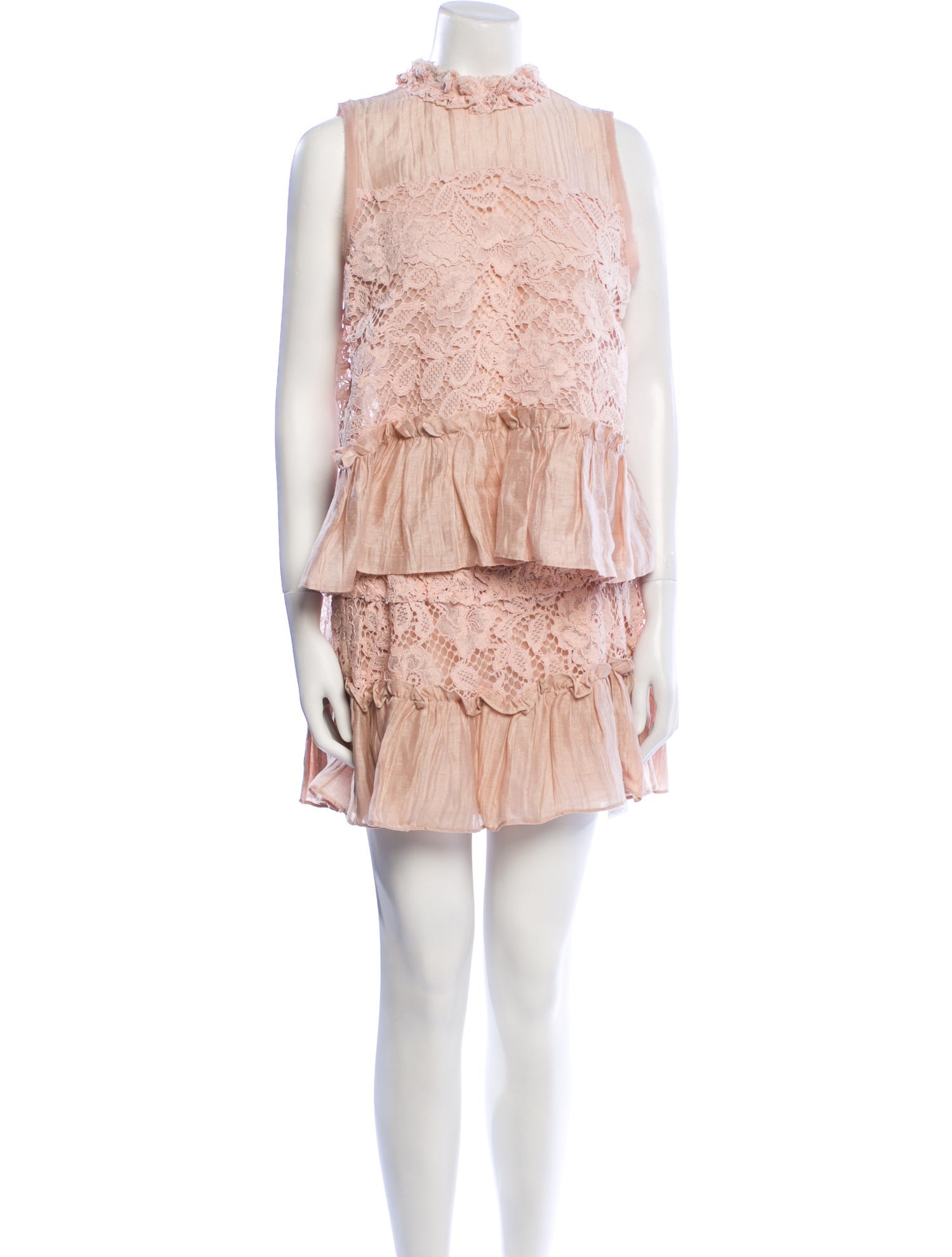 Alexis Lace Pattern Ruffle Embellishment Skirt Set