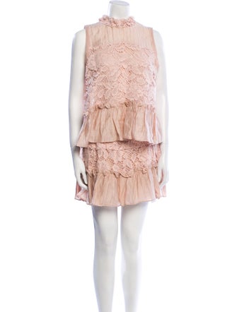 Alexis Lace Pattern Ruffle Embellishment Skirt Set