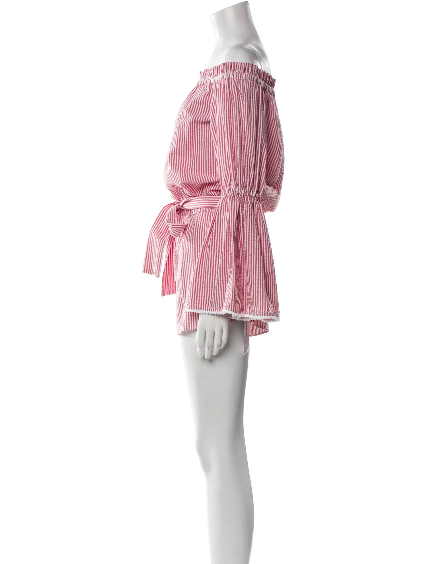 Alexis Striped Off-The-Shoulder Romper