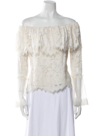 Alexis Lace Pattern Off-The-Shoulder Blouse