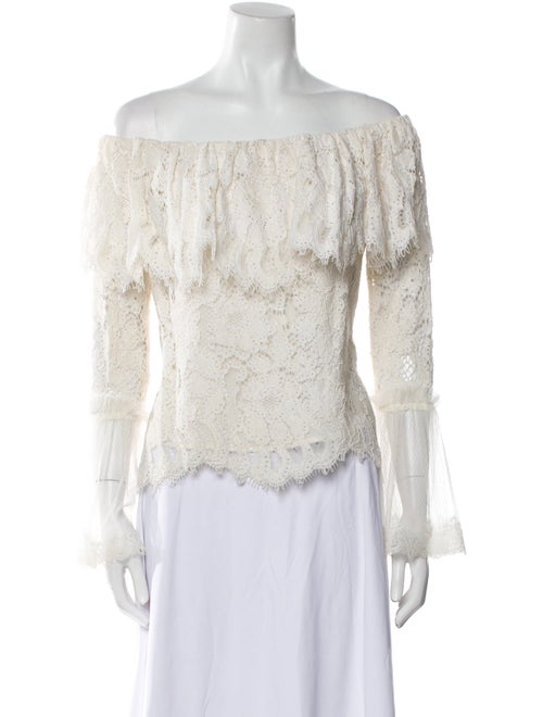 Alexis Lace Pattern Off-The-Shoulder Blouse