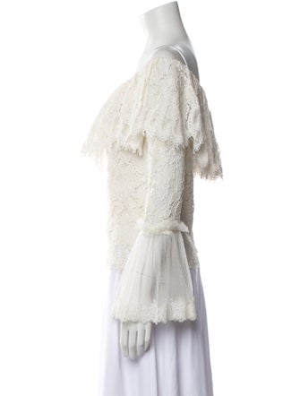 Alexis Lace Pattern Off-The-Shoulder Blouse