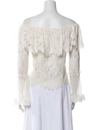 Alexis Lace Pattern Off-The-Shoulder Blouse
