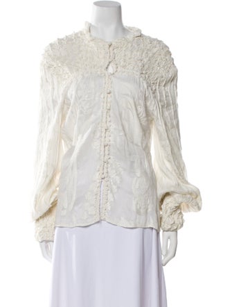 Alexis Mock Neck Long Sleeve Blouse