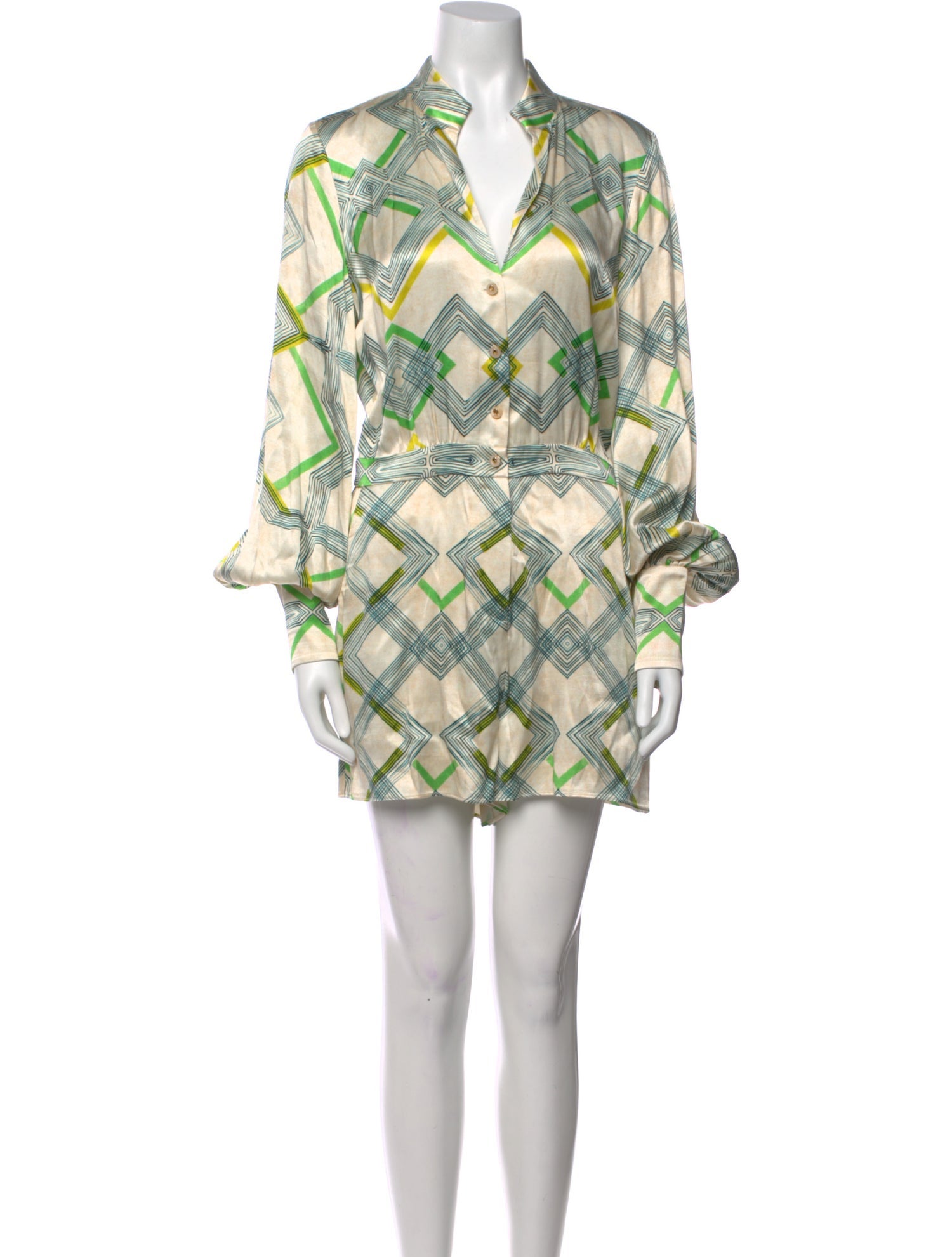 Alexis Printed V-Neck Romper w/ Tags