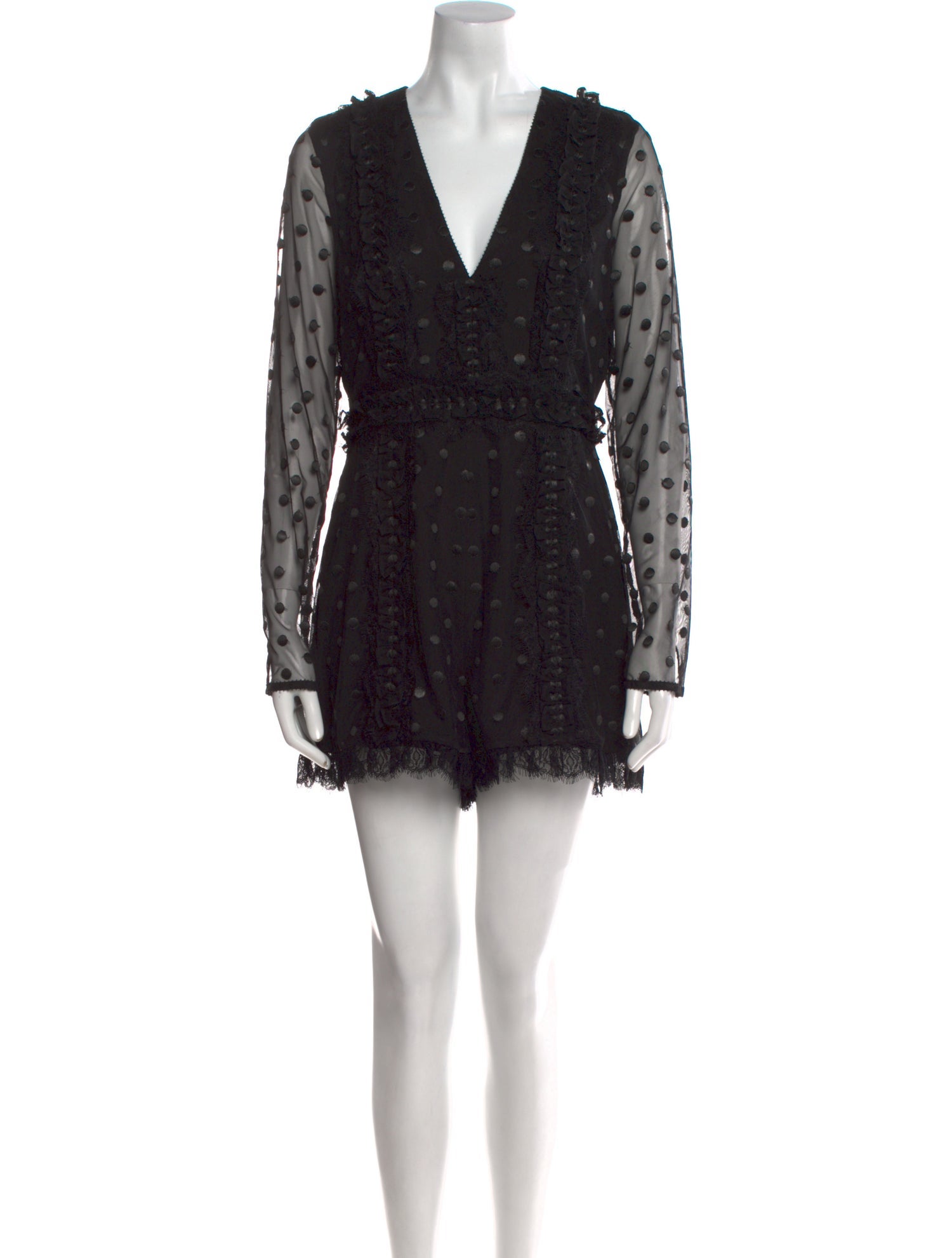 Alexis Polka Dot Print V-Neck Romper