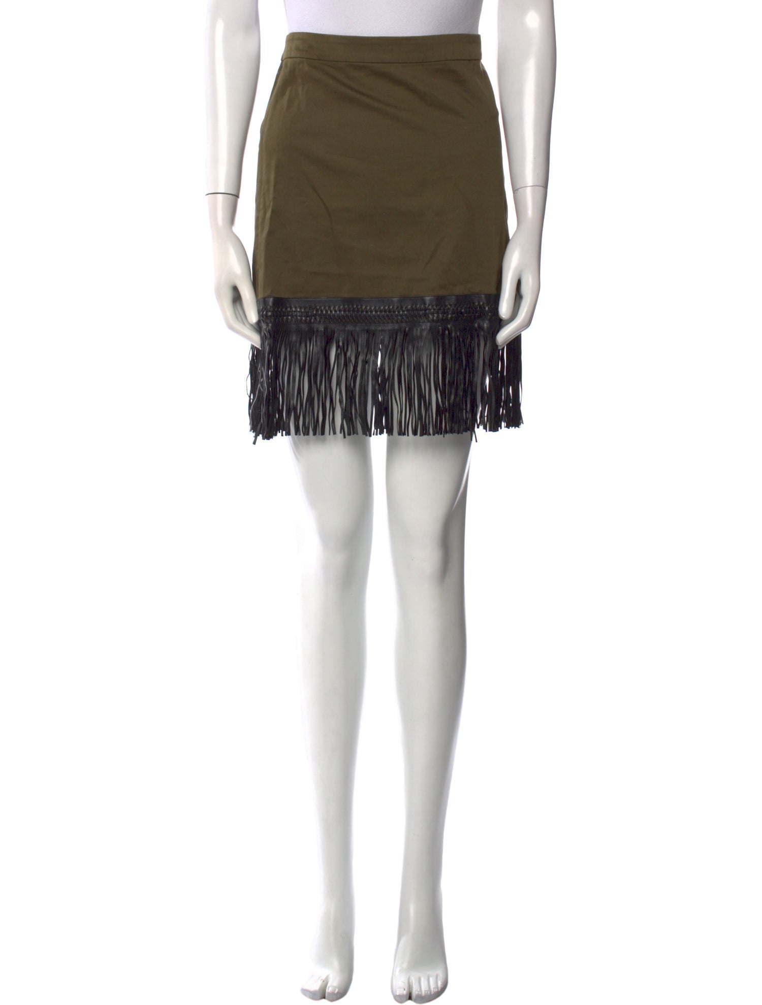 Alexis Fringe Trim Accent Knee-Length Skirt