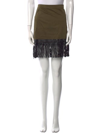 Alexis Fringe Trim Accent Knee-Length Skirt