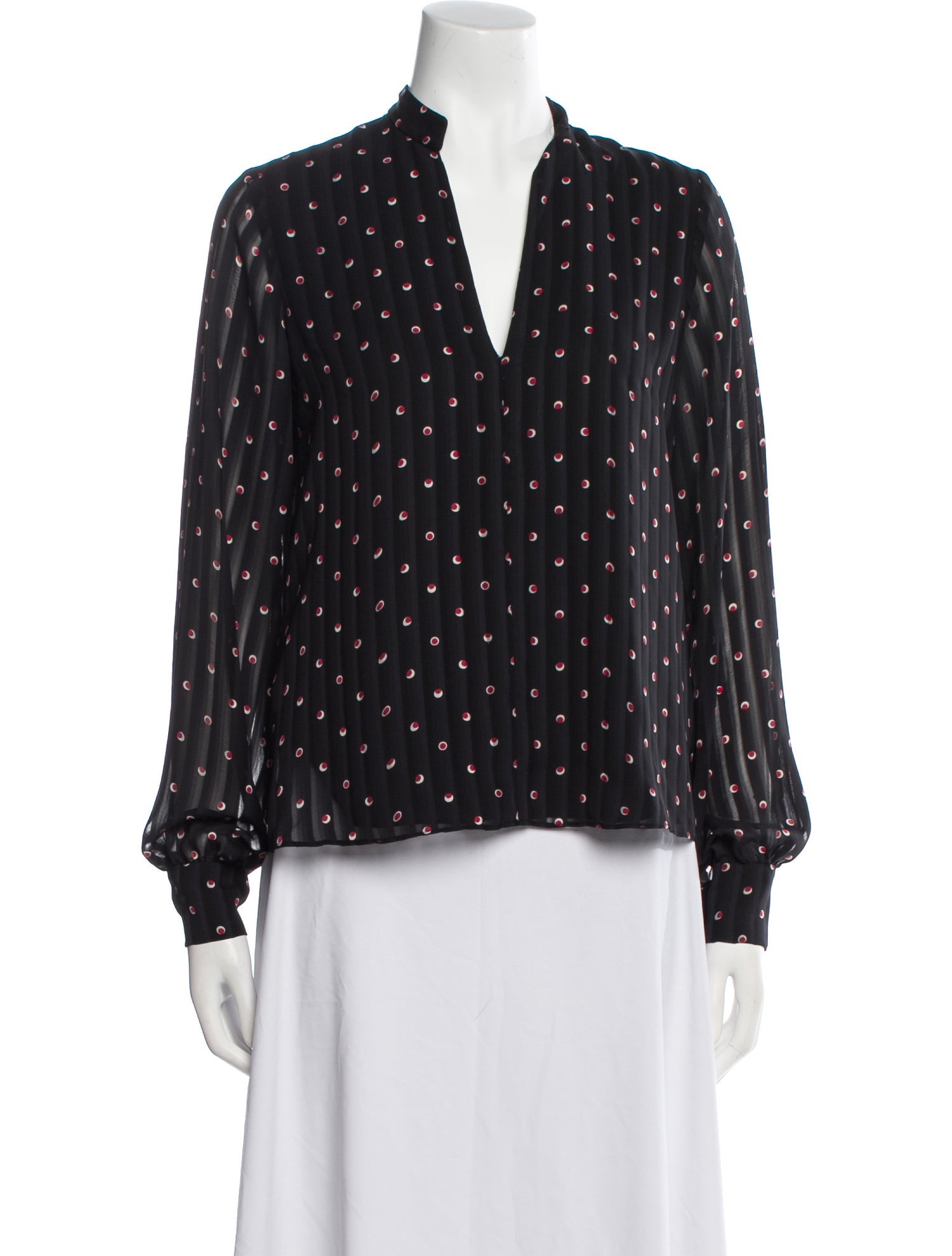 Alexis Polka Dot Print V-Neck Blouse