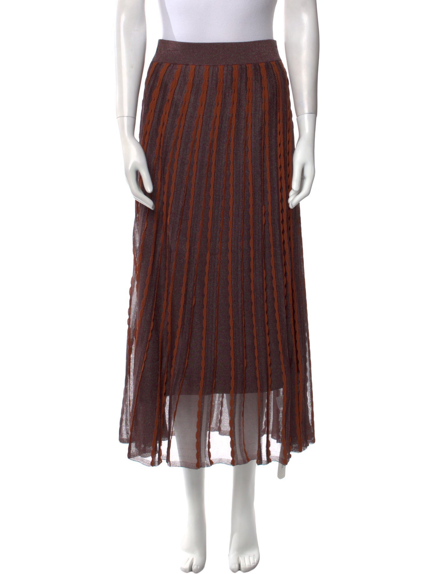 Alexis Striped Midi Length Skirt