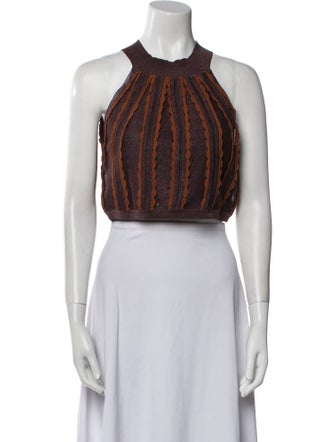 Alexis Printed Halterneck Crop Top