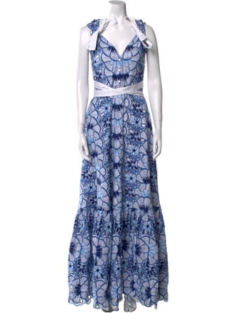 Alexis Floral Print Long Dress