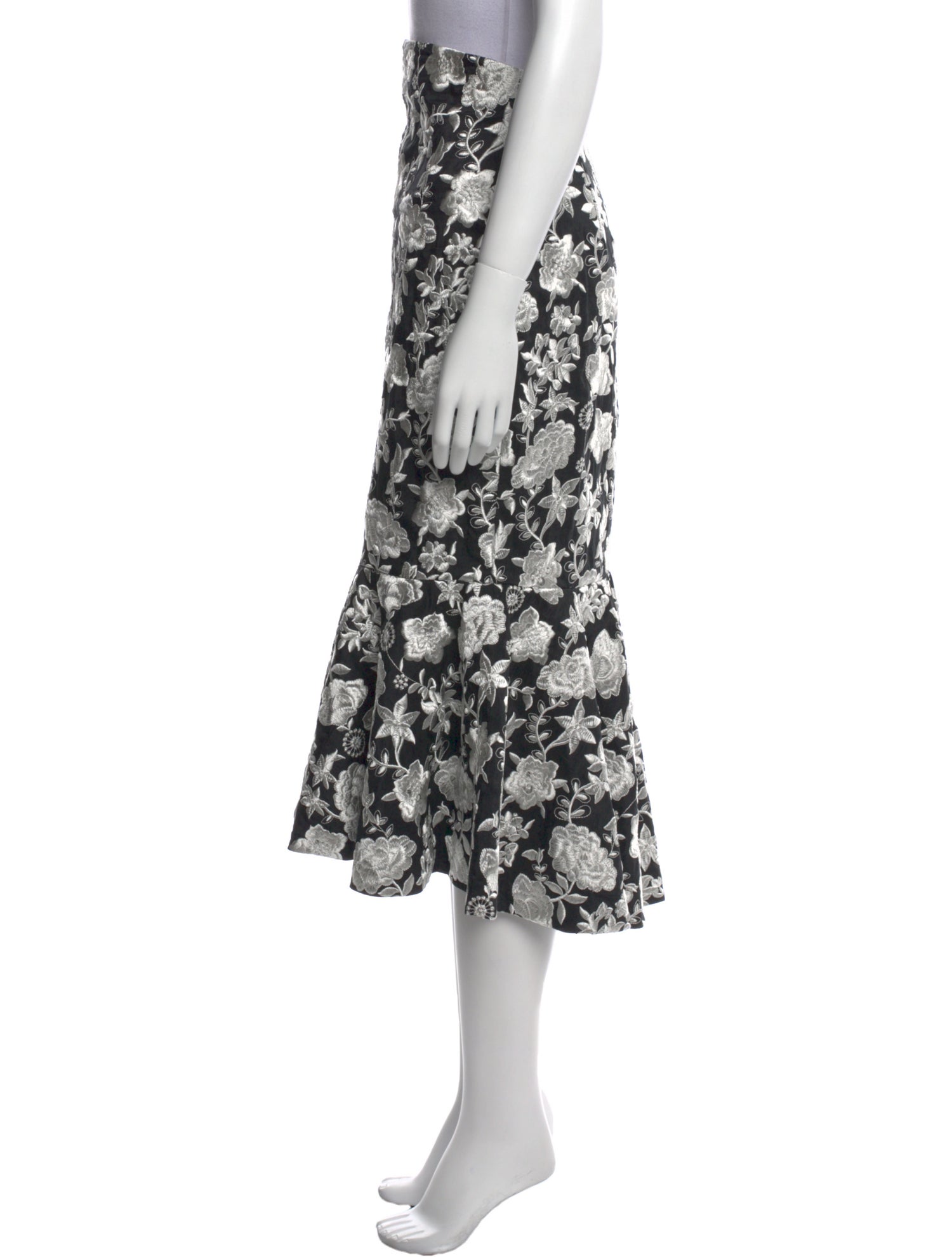 Alexis Floral Print Midi Length Skirt