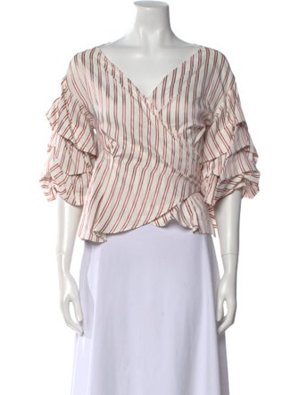 Alexis Striped V-Neck Crop Top