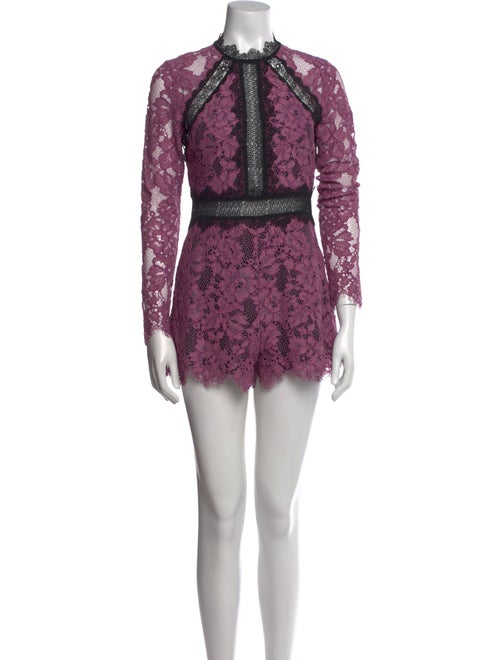 Alexis Lace Pattern Mock Neck Romper