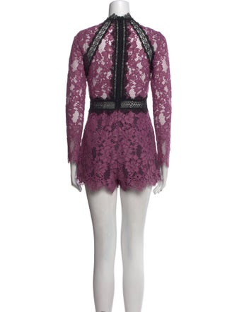 Alexis Lace Pattern Mock Neck Romper