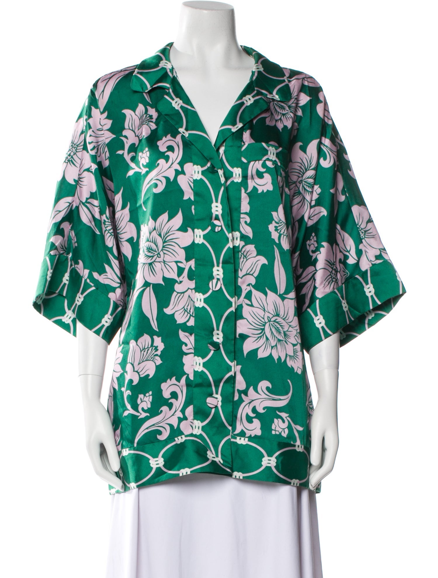Alexis Floral Print Three-Quarter Sleeve Tunic