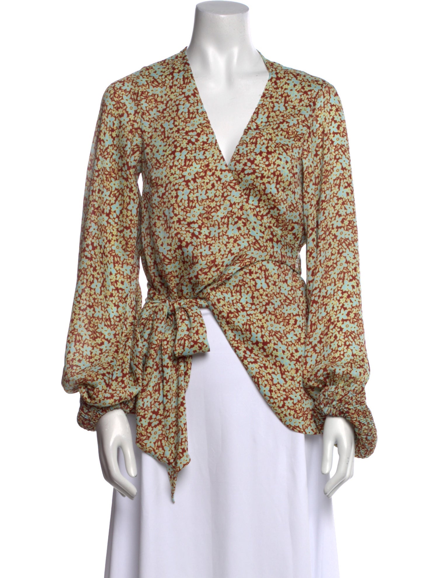 Alexis Floral Print V-Neck Blouse w/ Tags